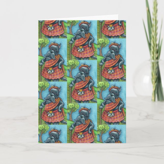 Cartão SCOTTISH TERRIER, SCOTTIE DOG Kilt Sporran Vazio (Frente)