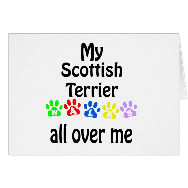Cartão Scottish Terrier Walks Design (Frente Horizontal)