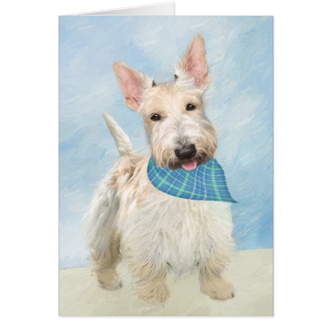 Cartão Scottish Terrier Wheaten Dog Painting (Frente)