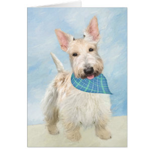 Cartão Scottish Terrier Wheaten Dog Painting