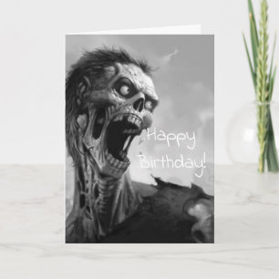 Cartão screaming zombie birthday