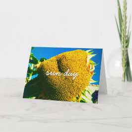 Cartão Script de Cotação do Dia de Girassol Amarelo-na mo