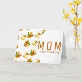 Cartão Script de Dia de as mães Floral de Aquarela