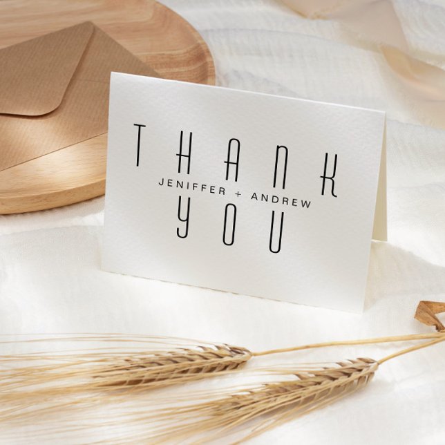 Cartão Script Moderno Minimalista Obrigado Foto (Criador carregado)