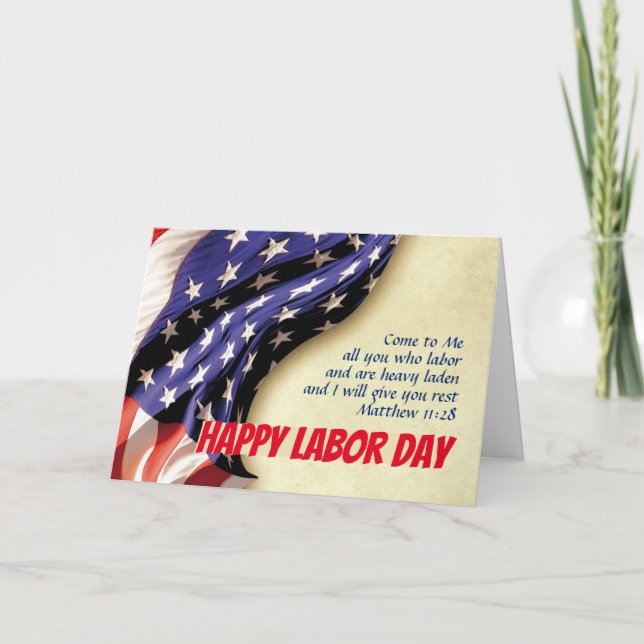Cartão Scriptação de Sinalizador EUA HAPPY LABOR DAY Pers (Frente)