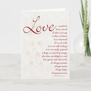 Cartão Scripture Wedding Love Is Congratulations