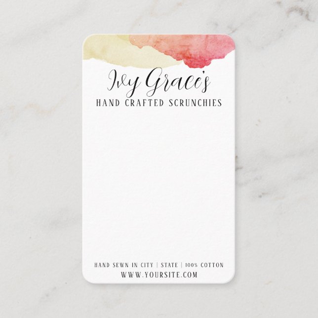Cartão Scrunchie artesanal (Frente)