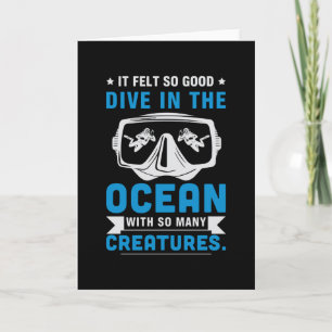 Cartão Scuba Merging Diver Engraçado Dive Slogan