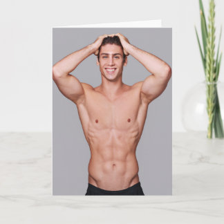 Cartão Sculptured Smile Hot Guy Greetings Card