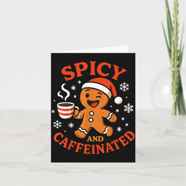 Cartão Scy Gingerbread Cafeína Roupa engraçada de amante  (Frente)