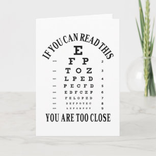 Cartão Se conseguir ler isto, está muito perto