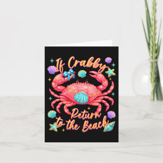 Cartão Se Crabby Voltar à Praia Caranguejo de Verão