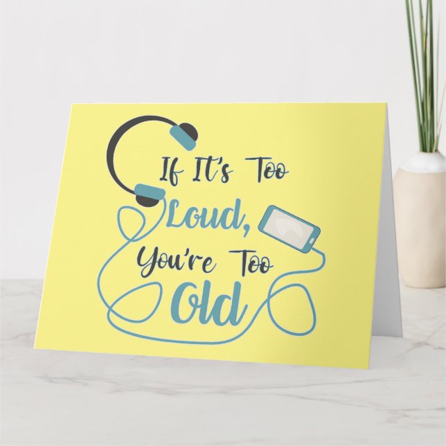 Cartão Se é muito alto, você é muito velho, música, citaç (Frente)