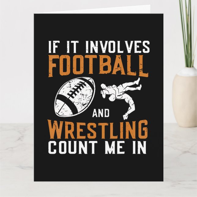 Cartão Se Envolve Futebol E Wrestling Me Conte (Frente)