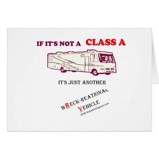 Cartão Se não uma classe A rv? (Frente Horizontal)