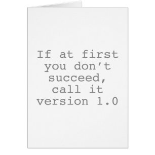 Cartão Se, no início, você não tiver sucesso, chame de ve