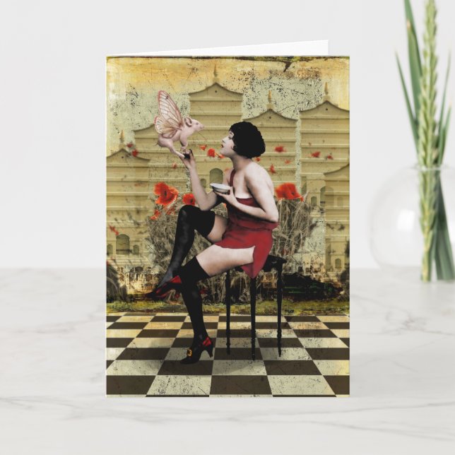 Cartão Se os porcos poderiam voar (Frente)