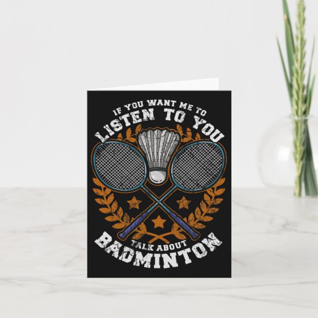 Cartão Se Quer Que Eu Ouça Você Fale Com Dminton Shutt (Frente)