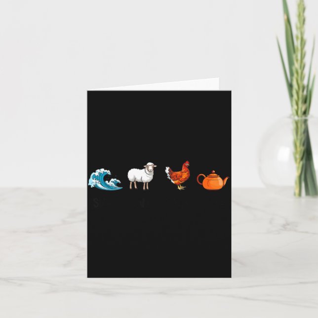 Cartão Sea Ewe Hen Tea Funny Joke Saying Quote Men Women  (Frente)