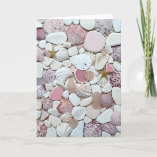 Cartão Sea glass, beach glass pink photo greeting card