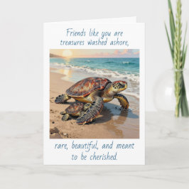 Cartão Sea Turtle and Baby Illustration | Friendship