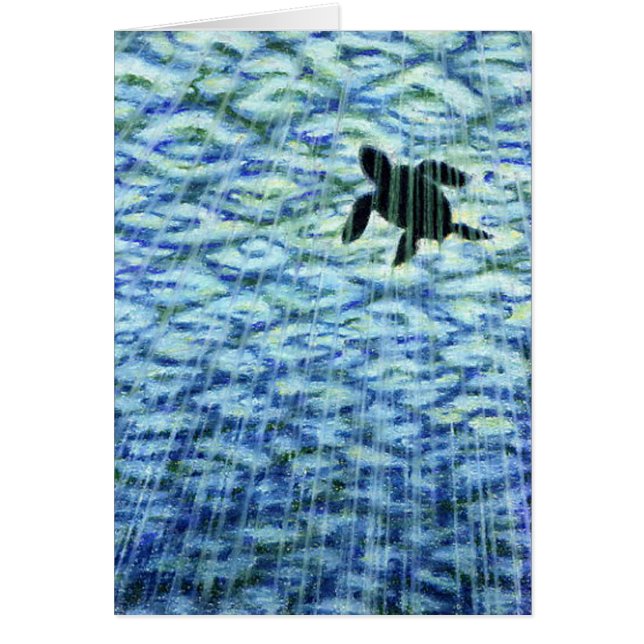 Cartão Sea Turtle Silhouette (Frente)