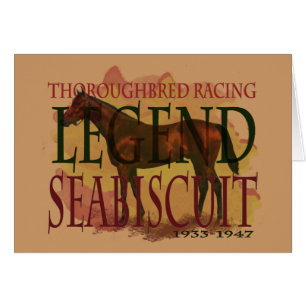 Cartão Seabiscuit - legenda de competência do puro-sangu