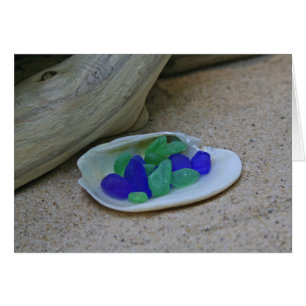 Cartão Seaglass Azul Raros E Verdes
