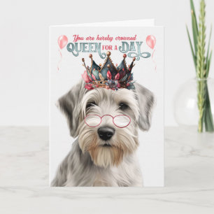 Cartão Sealyham Terrier Dog Queen Day Engraçado Aniversár
