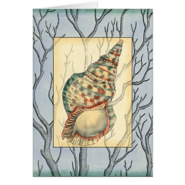 Cartão Seashell e Ramais de Árvores (Frente)