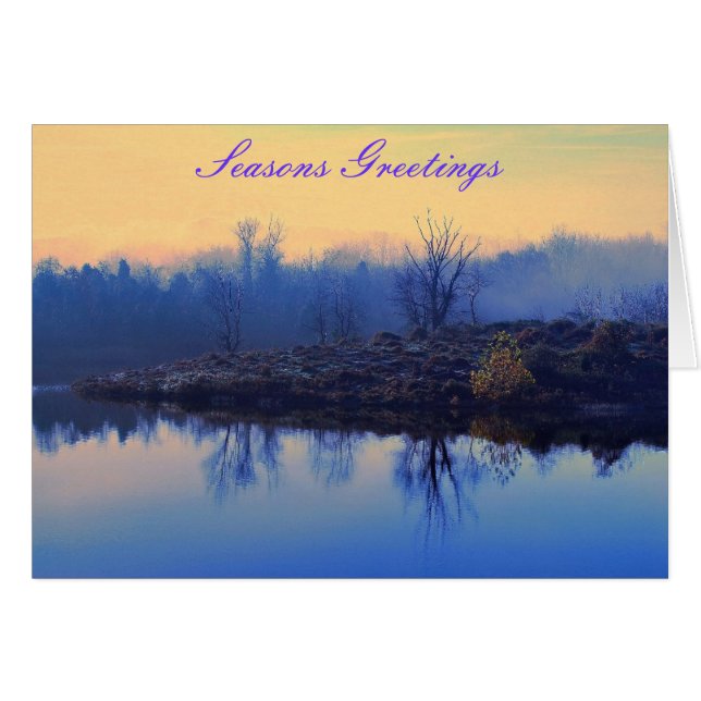 Cartão Seasons Greetings Card (lake & woods photo scene) (Frente Horizontal)