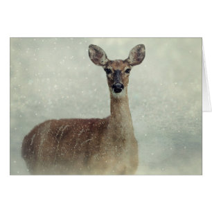Cartão Seasons saúda o Deer Doin Snow Season Card