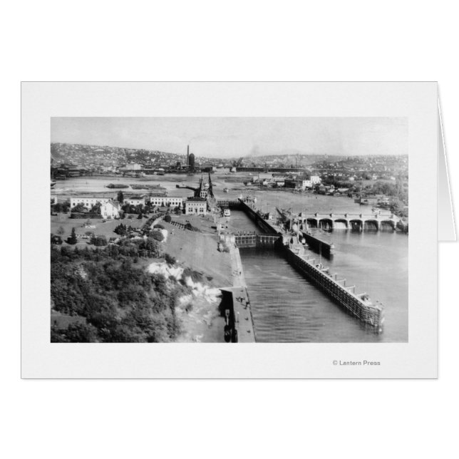 Cartão Seattle, EUA, Governo bloqueia o modo de exibição  (Frente Horizontal)