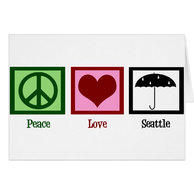 Cartão Seattle Peace Love (Frente Horizontal)