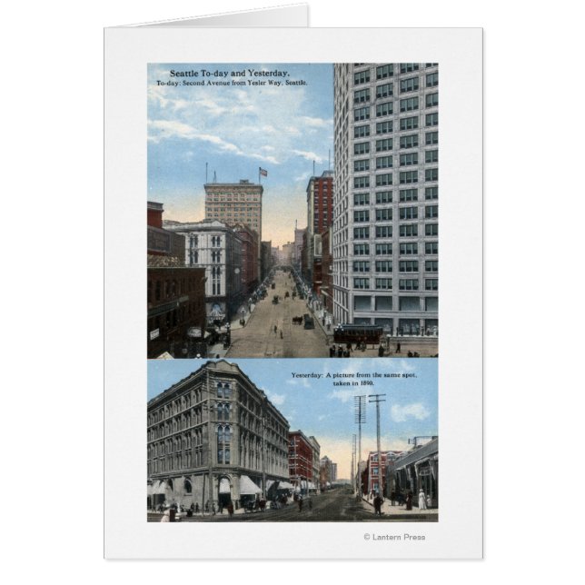 Cartão Seattle, Washington - Vista do segundo (Frente)