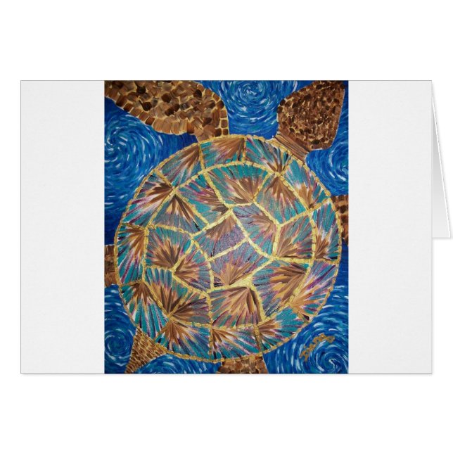 Cartão Seaturtle dourado (Frente Horizontal)