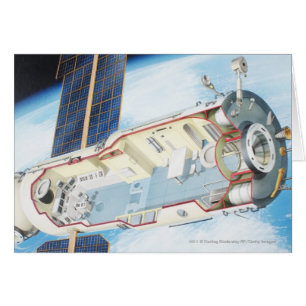 Cartão Secção transversal da estação espacial psta solar