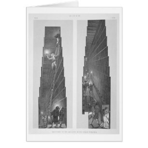 Cartão Seções da galeria na grande pirâmide, Gize