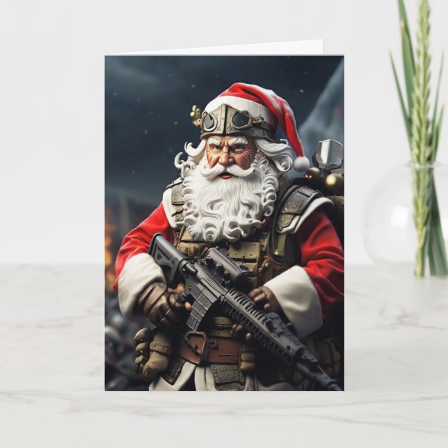 Cartão Second Amendment Santa Christmas Card Conservative (Frente)