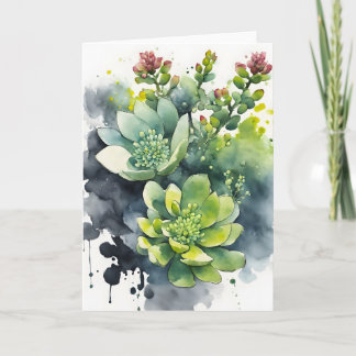 Cartão Sedum - Flores em aquarela capa para iPad mini
