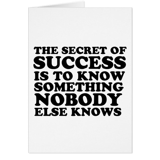 Cartão Segredo de sucesso (Frente)