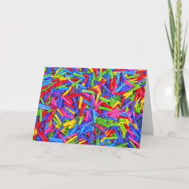 Cartão Segunda-feira Pinos de Vestuário Textura Inicial M (Frente)