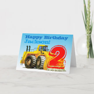 Cartão Segundo aniversário Amarelo do Menino Personalizad