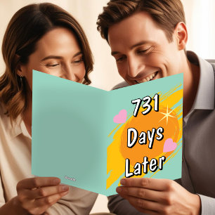 Cartão segundo aniversário de casamento dois anos depois