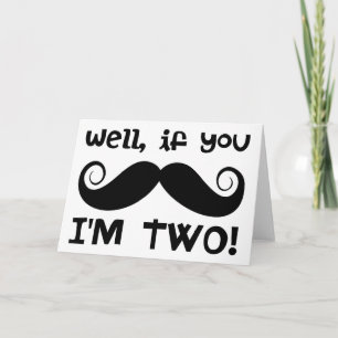 Cartão segundo aniversário Mustache