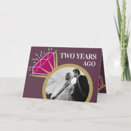Cartão segundo de aniversário de casamento e depois foto