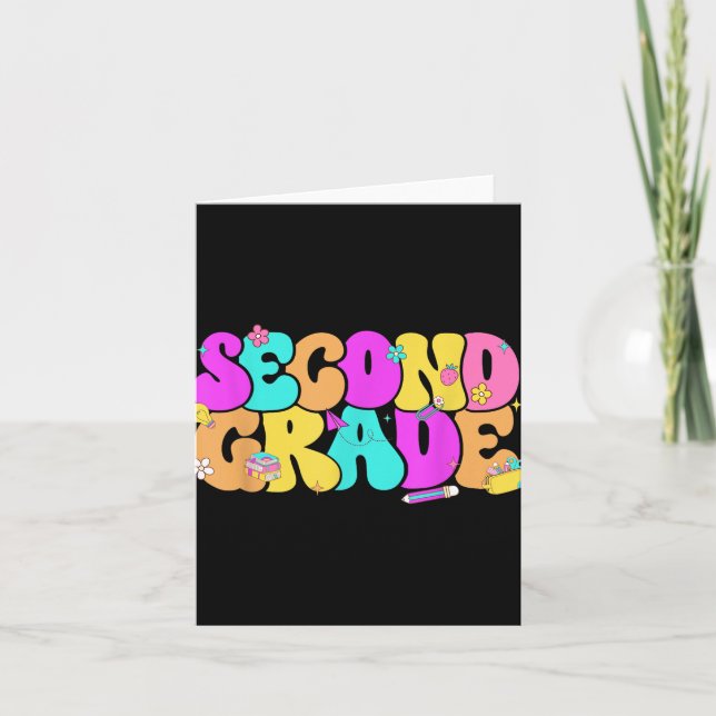 Cartão Segundo De Groovy Segundo Grau De Volta Ao Lápis D (Frente)