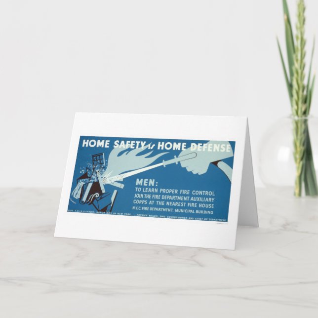 Cartão Segurança NYC do controle de fogo WPA 1942 (Frente)