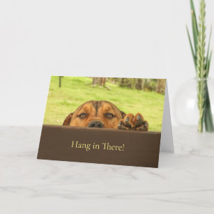 Cartão Segure-Se Lá Encorajando O Cachorro De Pitbull