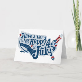 Cartão Seguro e feliz 4o julho
